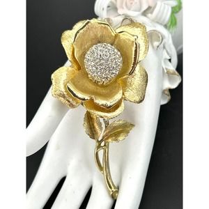 Trembler Brooch, Flower Brooch Pin, Flower Trembler Brooch, Large Rose Brooch